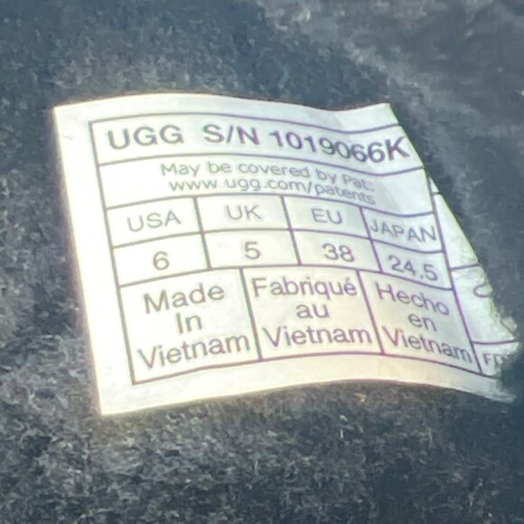 UGG Tasman II Embroidered Kids Slippers Black Suede Size Big Kid 6 - Picture 5 of 8